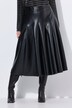 Rok, leerlook, A-lijn, sierplooitjes, comfortabele tailleband