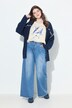 Jeans Mary, wijde pijp, gerafelde zoom, stretchdenim