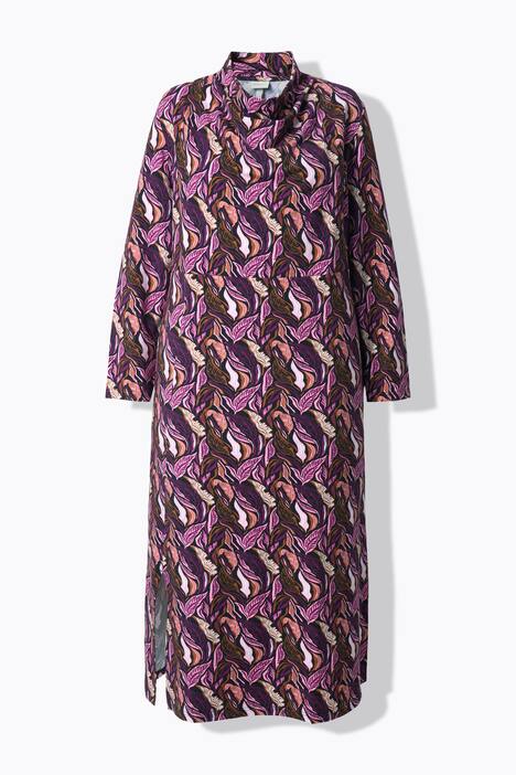 Robe en molleton de coton bio, col bénitier et manches longues