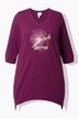 T-shirt en coton bio avec broderie, col V et manches 3/4