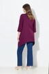 T-shirt en coton bio avec broderie, col V et manches 3/4