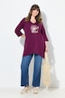 T-shirt en coton bio avec broderie, col V et manches 3/4