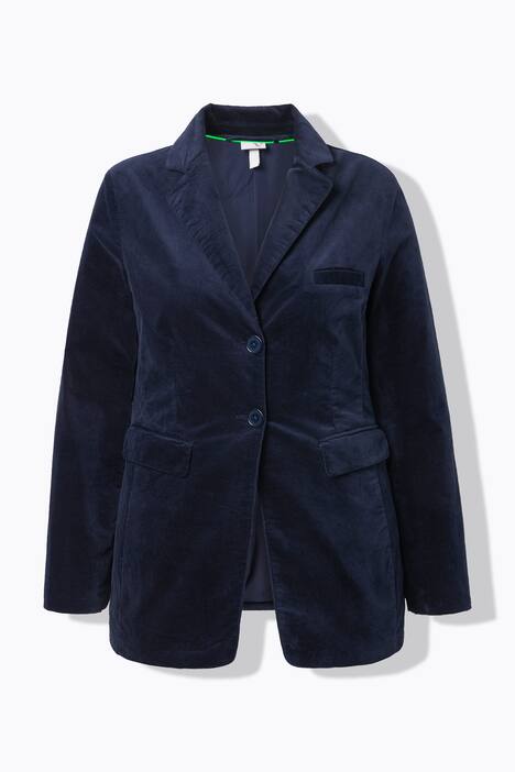 Fluwelen blazer, licht getailleerd, reverskraag, acetaat voering