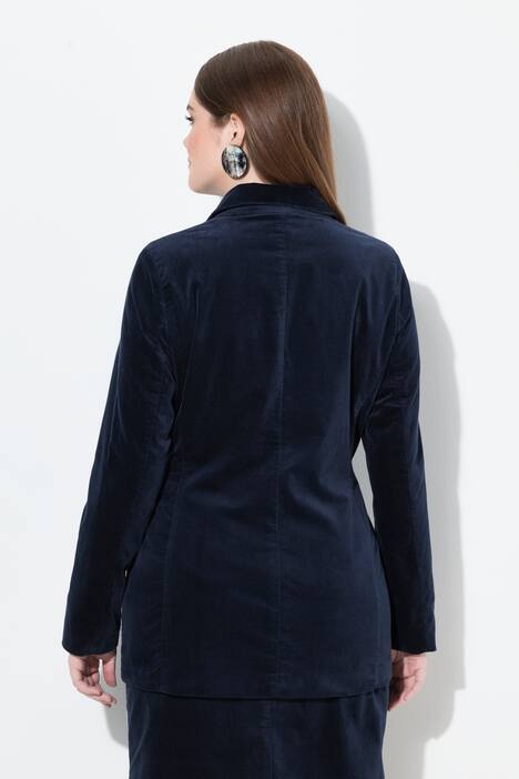 Fluwelen blazer, licht getailleerd, reverskraag, acetaat voering