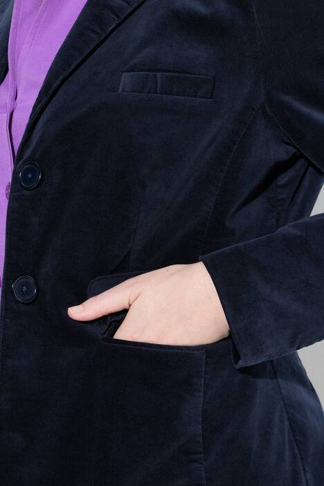Fluwelen blazer, licht getailleerd, reverskraag, acetaat voering