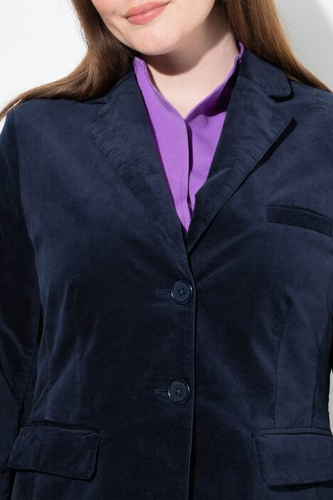 Fluwelen blazer, licht getailleerd, reverskraag, acetaat voering
