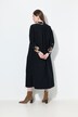 Maxi-jurk van corduroy, ronde hals, sierplooi, 3/4-mouwen, zakken