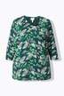 Shirt, bladeren, V-hals, 3/4-mouwen, biologische katoen