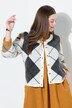 Chaqueta de punto, rombos, cuello redondo, manga larga