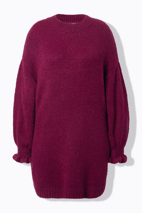 Strickkleid, oversized, Rüschenärmel