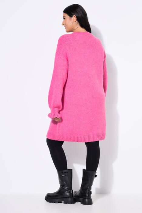 Strickkleid, oversized, Rüschenärmel