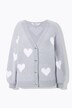 Cardigan morbido dal taglio oversize con cuori