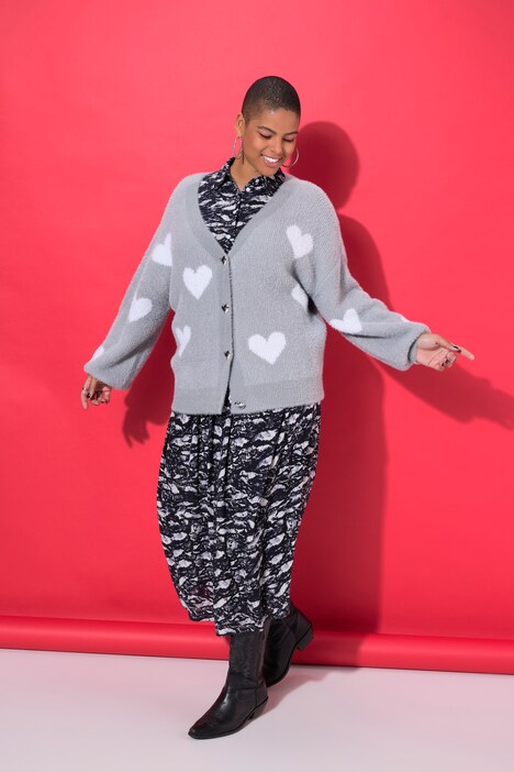 Vest, oversized, extra zacht, hearts