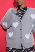 Cardigan morbido dal taglio oversize con cuori