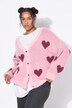 Cardigan oversize. Maille ultra-douce. Motif cœurs