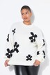 Pull oversize en maille fantaisie. Motif fleurs