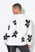 Pull oversize en maille fantaisie. Motif fleurs