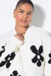 Pull oversize en maille fantaisie. Motif fleurs