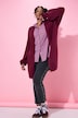 Lang vest, oversized, mouw met rimpeling