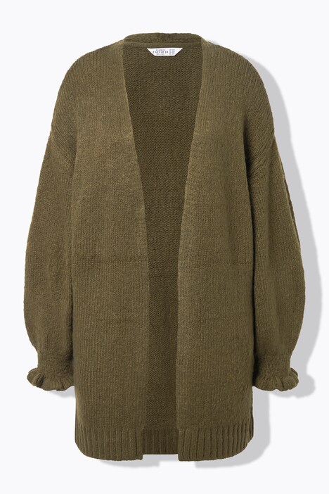 Lang vest, oversized, mouw met rimpeling