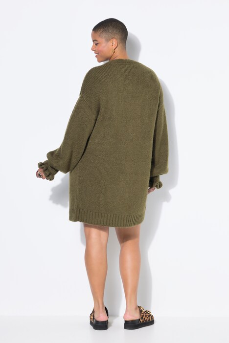Lang vest, oversized, mouw met rimpeling