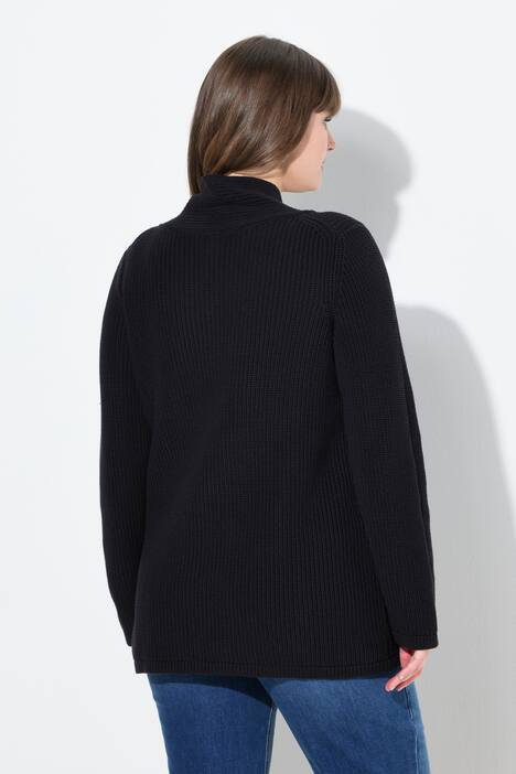Pull en coton bio à manches longues, avec col châle