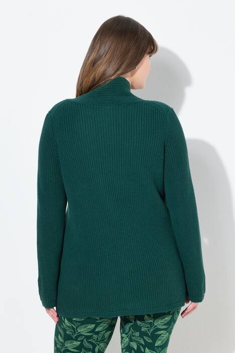 Pull en coton bio à manches longues, avec col châle