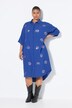 Midi-jurk, oversized, mousseline, ogen-borduursel