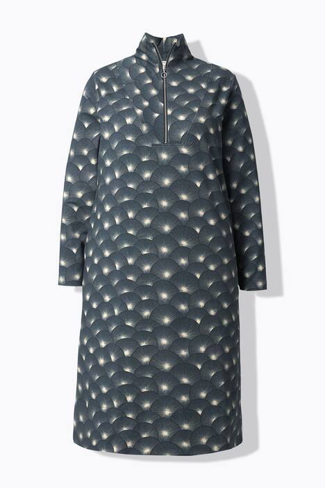 Vestido de tela de sudadera, cuello alzado, manga larga, algodón orgánico