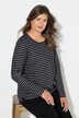 Camiseta de rayas horizontales, manga larga, escote en cuello redondo