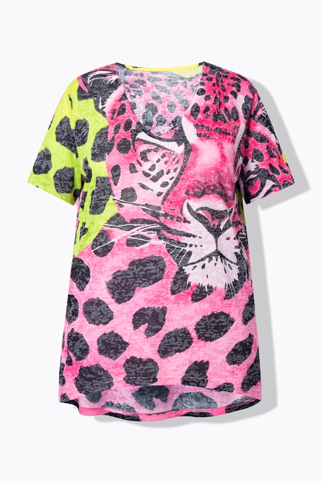 T-Shirt, A-form, leopard-patch-mønster