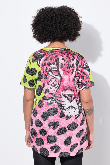 T-Shirt, A-form, leopard-patch-mønster