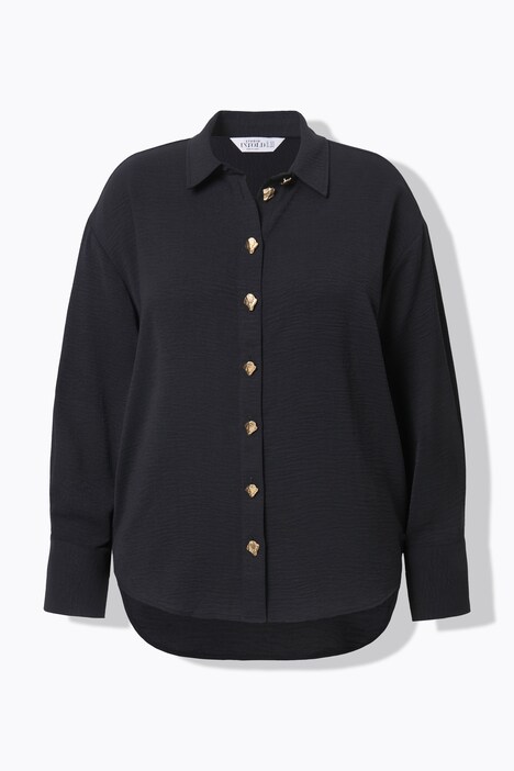 Skjortebluse, oversized, pynteknapper