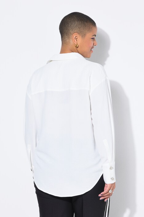 Skjortebluse, oversized, pynteknapper