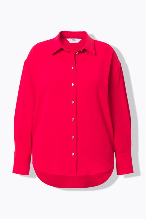 Overhemdblouse, oversized, sierknopen