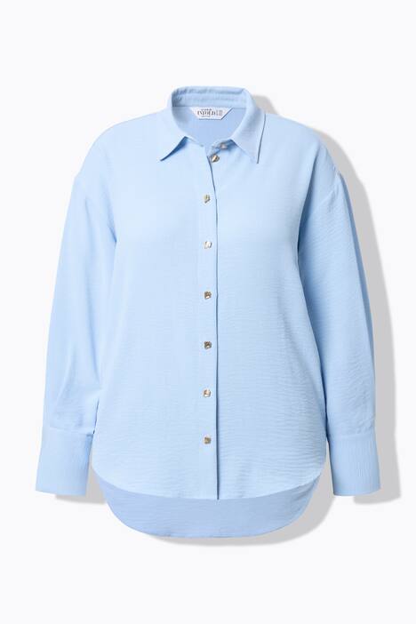 Hemdbluse, oversized, Schmuckknöpfe