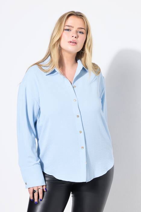 Hemdbluse, oversized, Schmuckknöpfe