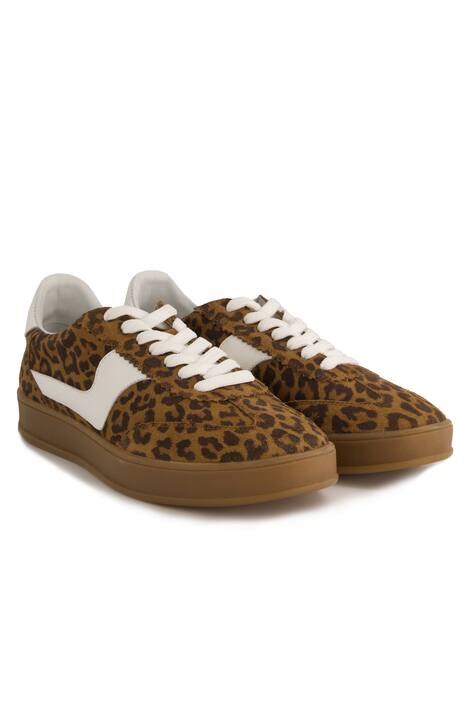 Kožené tenisky, vzhled leopardí kožešiny, šířka H