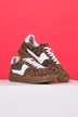 Sneakers en cuir, imitation léopard – largeur H
