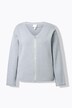 Chaqueta de punto, cremallera, cuello en V, manga larga, algodón orgánico