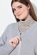 Chaqueta de punto, cremallera, cuello en V, manga larga, algodón orgánico