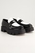 Mocassins en cuir bicolores avec boucle fantaisie, largeur H