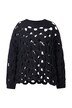 Svetr, děrovaný úplet, oversize, kulatý výstřih, dlouhé rukávy