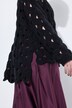 Trui, opengewerkt breisel, oversized, ronde hals, lange mouwen
