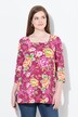 T-shirt à fleurs, décolleté carré et manches 3/4, coupe Classic Fit