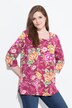 T-shirt à fleurs, décolleté carré et manches 3/4, coupe Classic Fit