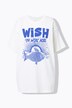 T-shirt oversize. Manches courtes. Imprimé poisson