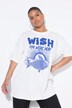 T-shirt oversize. Manches courtes. Imprimé poisson