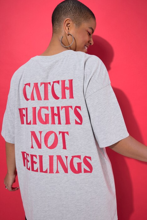 T-shirt, oversized, airplane, korte mouw
