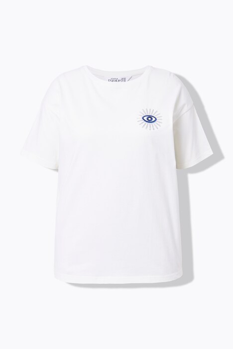 T-shirt, oversized, glitter-eye, korte mouw